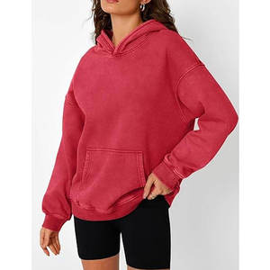 Léger meilleure vente en ligne femmes sweats à capuche délavés à l'acide Streetwear Logo personnalisé sweat à capuche manches longues pour les femmes - Product Image 5