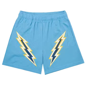 Short d'été décontracté à taille élastique et logo personnalisé Short haut streetwear pour homme 100% coton Short taille USA pour homme - Product Image 2