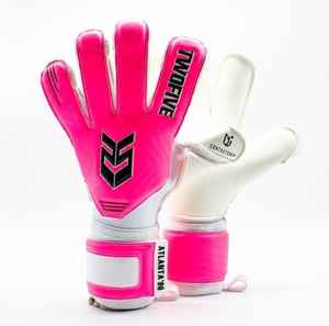 Gants de gardien de but en cuir de haute qualité entièrement orange néon avec poignée en latex haute visibilité Performance matériau en caoutchouc SP Branding - Product Image 1