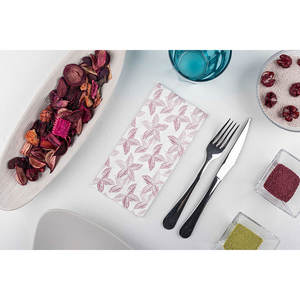 Serviettes en papier imprimées feuilles bordeaux 40x40cm, pliées 1/8, ultra douces, 480 pièces, B2B - Product Image 2