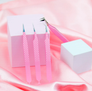 Marque privée 90 degrés rose Volume Extensions de cils pince à épiler couleur Extension de cils pince à épiler pour l'épilation - Product Image 1