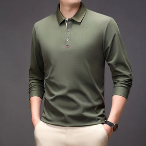 Chemise polo à manches longues décontractée pour homme populaire, style automne 2026, tendance et polyvalente - Product Image 2