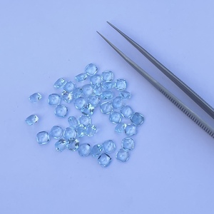 Cojín de Topacio azul cielo Natural de 6mm y 8mm, piedra preciosa facetada suelta, semipreciosa del fabricante en línea India Alibaba Regular - Product Image 2