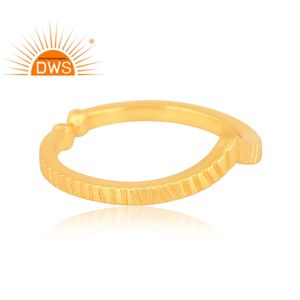 Anillo de banda chapado en oro de 18 quilates de plata de ley de Venta caliente, joyería fina Demi para mujer, regalo para ella - Product Image 3