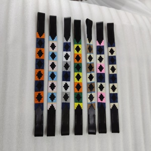 Bandeaux de polo en cuir fait à la main sur des bandeaux de cheval de polo en cuir véritable - Product Image 3