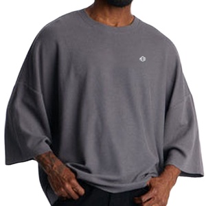 Sweat-shirt à col rond ample et surdimensionné pour homme avec logo personnalisé, en molleton de coton gris, style streetwear décontracté à manches larges, offre OEM ODM - Product Image 1