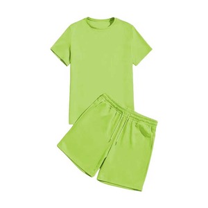 Pantalones cortos y camisetas para hombre de algodón con logotipo personalizado de verano de alta calidad, conjunto de 2 piezas para correr, conjunto de pantalones cortos para hombre, lavado con ácido para Unisex - Product Image 6