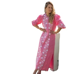 Ropa de algodón de dama de honor de alta calidad, vestido bordado cruzado, globo, manga larga, vestido explosivo elegante, vestido ucraniano para mujer - Product Image 4