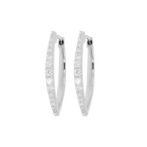Round Diamond Hinged <b>Huggie</b> Hoop Earring - Product Image 2