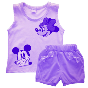 Summer Kids Girls Solid Vest 2025 New Casual Sleeveless Vest Set for Boys 100% Cotton Children's Clothing with Cartoon Pattern - Product Image 5