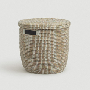 Contenedor de almacenamiento de fibra natural para organización de armarios, cestas de almacenamiento de ropa de fibra natural de primera calidad - Product Image 5