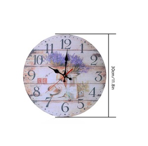Home <b>Decor</b> Classic Cheap Wooden MDF Decorative Wall Clocks <b>Retro</b> American Style for Farmhouse Living Room Decoration - Product Image 3