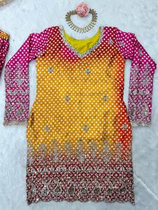 Nuevo diseñador étnico 3 piezas Gharara Kurti conjunto bordado Georgette Sharara para mujer estilo de fiesta listo para especial - Product Image 2