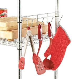 Alera ALESW59HB418SR 18 pulgadas. Barras de 4 ganchos profundos para estanterías de alambre, acero plateado (paquete de 2 piezas) - Product Image 3