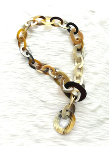 Boho Style Horn <b>Necklace</b> Eco Conscious Fashion Jewelry <b>Black</b> Horn Choker Adjustable and Lightweight by luxury crafts - Product Image 3