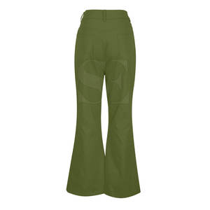 Venta al por mayor transpirable, ropa de calle personalizada, pantalones vaqueros acampanados apilados, pantalones desgastados holgados verdes, pantalones vaqueros acampanados apilados Vintage - Product Image 4