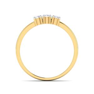 Minimalist Fine Yellow <b>Gold</b> Plated Bezel Set Toe <b>Ring</b> Wedding Promise Engagement Gift for Her Three Stone <b>Dainty</b> Lab Grown - Product Image 3