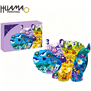 Wholesale Kids Animal Shaped Jigsaw Puzzle <b>Gift</b> <b>Box</b> Custom <b>Large</b> Piece Ocean Forest Wildlife Educational Puzzle Toy for Children - Product Image 1