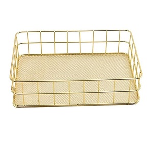 Plateau de service de fruits en fil métallique en forme de rectangle Luxueux Élégant Style classique Fil de fer métallique Fabricant et Grossiste - Product Image 1