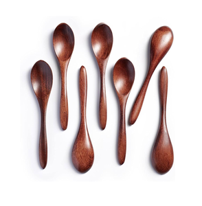 Cucharas de Madera para Postre, Acabado Espejo, Ecológicas, Aptas para Lavavajillas, Mango Corto, 6 Piezas, Mejor Precio - Product Image 3