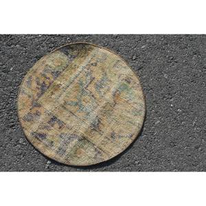 Antiguo Beige verde 1,8X1,8 pies alfombra turca de lana Patchwork sala de estar alfombra de látex Rectangular Aubusson para pasillo cabecera - Product Image 4