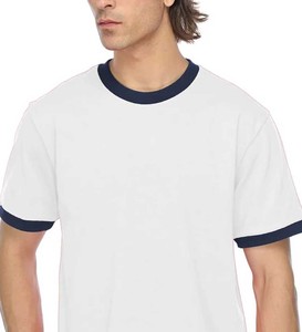 Vêtements personnalisés Ringer T-shirts pour hommes en poly coton à manches courtes et col rond T-shirt unisexe en poly coton pour hommes et femmes - Product Image 3