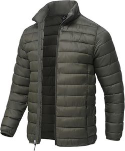 Chaqueta acolchada para hombre, abrigos ligeros y cálidos de invierno, chaqueta aislante repelente al agua a prueba de viento - Product Image 1