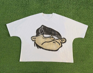 เสื้อยืดผ้าฝ้ายโอเวอร์ไซส์สำหรับผู้ชายเสื้อครอปบ็อกซี่จาก USA ตามสั่งพิมพ์ลายกราฟิกแฟชั่นเฮฟวีเวต - Product Image 5