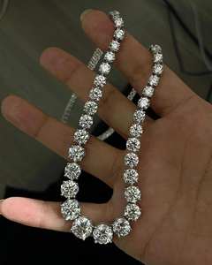 Cadena Cubana de Plata S925 con Incrustaciones de Diamantes Simulados VVS, Estilo Hip Hop, 3 Filas, 14mm 16mm 18mm 20mm, 100g - Product Image 3