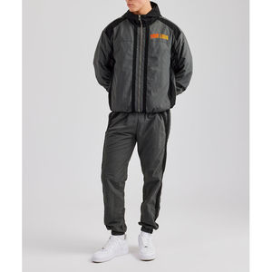 Conjunto Deportivo de Invierno 2025, Talla Grande, Chaqueta Cortavientos y Pantalones de Chándal de Algodón para Hombre, Diseño Personalizado con Parches, Cálido para Fitness - Product Image 1