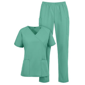 OEM/ODM Enfermería Scrubs Unisex V-Neck Tops, Personalizable Tamaños/Colores, Hospital Uniforme Proveedor - Product Image 4