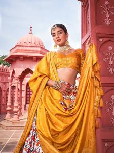 Nuevo Navaratri Special Dola Silk Designer Lehenga Choli con trabajo hecho a mano Gota Lace Dupatta para mujer Digital impreso Lehenga Choli - Product Image 2