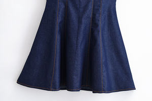 OEM & ODM LOGO personnalisé robe de plage couleur unie débardeur léger dos nu une pièce maillot de bain robe licou pour femmes - Product Image 5