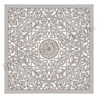 Panneau mural élégant pour la décoration de la maison, en MDF de haute qualité, sculpté à la main, style européen Art Déco, 90x90cm, artisanat en bois brun, attrayant