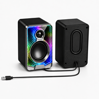 Altavoces Multimedia RGB 2.0, Inalámbricos BT, Estéreo, Audio de Escritorio con Luces LED de Colores para Juegos de Computadora, Hogar y Estudio