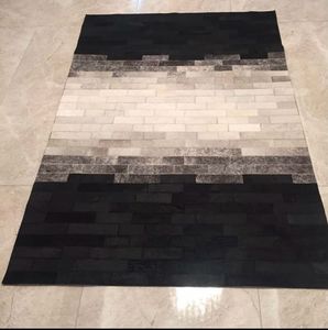 Wholesale Modern 100% Genuine Cowhide Leather Plush <b>Rug</b> Hand <b>Tufted</b> Washable Durable Home for Best Price - Product Image 2