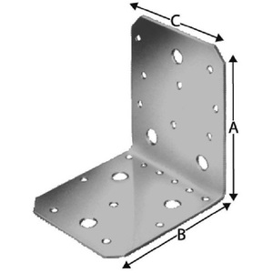Soporte Angular Simpson Strong Tie AB105 de 103 x 103 x 90 mm con Orificios de 8/3/1 1/3 S.3 mm, Paquete de 50, ETA 06/0106, Materiales para Manualidades - Product Image 1