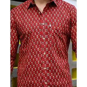 Chemise décontractée pour homme en coton imprimé à manches longues, 100 % popeline respirante, fermeture double boutonnage, taille XL - Product Image 2