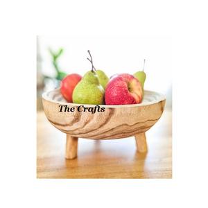 Bol de service de fruits en bois de qualité supérieure bol à salade de fruits au design admirable pour accessoires de table - Product Image 1