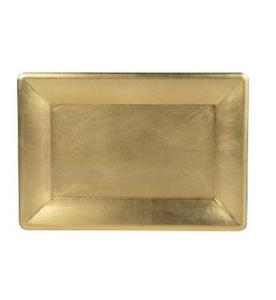 Plateau en métal plaqué or de haute qualité, écologique, forme carrée, pour restaurant, dessert, collation, chargeur, usage domestique, jardin, intérieur - Product Image 1