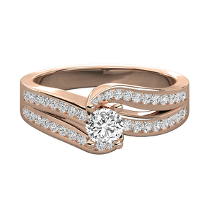 Bague solitaire en or 9 carats avec diamant brillant de laboratoire - Product Image 3