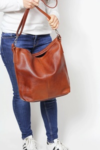 Sac Hobo en cuir Cognac Marron Sac à main Everyday Tote Crossbody Laptop Shoulder LHB-0058 - Product Image 4