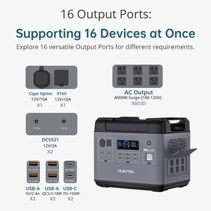 2000Wh Portable Power Station <b>Solar</b> <b>Generator</b> with LiFePO4 Battery 2000W Output <b>Solar</b> Panel Compatible Flashlight Included - Product Image 2