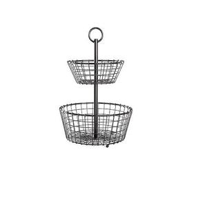 Antique Design Factory Wholesales Customized Metal Iron Wire <b>Black</b> Stackable Kitchen Laundry Fruit <b>Basket</b> Metal - Product Image 4