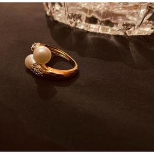 Wedding Fashionable Pearl Gemstone <b>Ring</b> for Women-Rose <b>Gold</b> Plated & 18K <b>Gold</b> Plated - Product Image 3