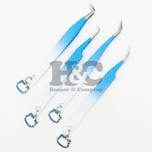 Pinzas de Alta Calidad para Pestañas, Pinzas Profesionales para Extensión de Pestañas, Acero Inoxidable, Agarre de Diamante, Punta Dentada, Visón - Product Image 3