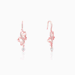 Boucles d'oreilles papillon en or rose brillant - Argent 925, pour tous les jours, au bureau et pour les fêtes - Product Image 4
