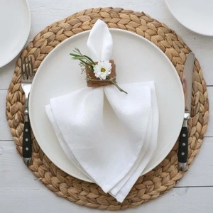 Wholesale White Cotton Dinner Napkins <b>Set</b> Custom Sizes <b>Square</b> Soft Kitchen and Dining Tableware Washed Napkins - Product Image 1