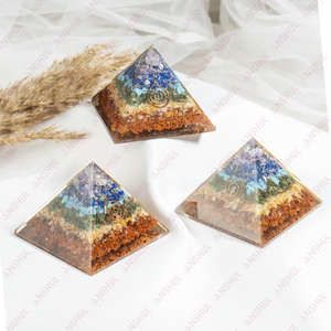 Pirámide de Orgón de 7 Chakras al por Mayor, Punta de Cristal Tallada, Piedra Preciosa de Feng Shui, Ecológica, para Sanación y Meditación, India, Hogar - Product Image 3