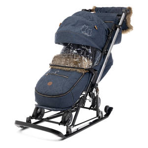 Poussette et luge combinées 2 en 1 de qualité supérieure, pour bébé, avec roues et patins, pour l'hiver, modèle J1, joie au quotidien - Product Image 1